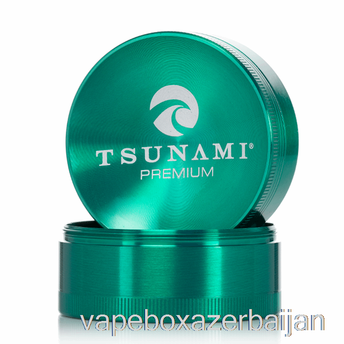 E-Juice Vape Tsunami 2.4inch 4-Piece Sunken Top Grinder Green (63mm)